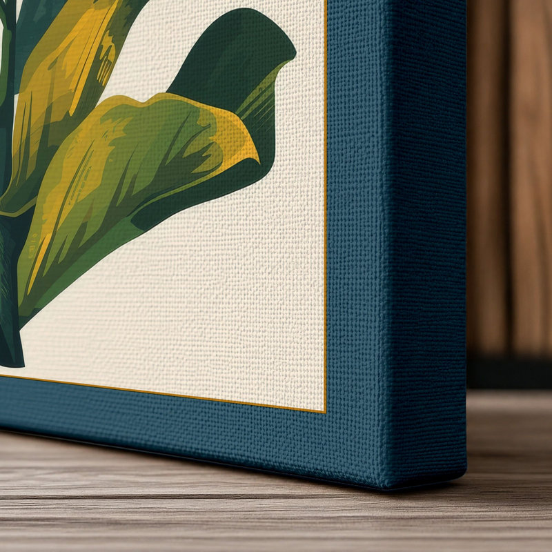 Red Lily Specimen Botanical - Wrapped Canvas, 24x16 - 61.0 x 40.6 cm, Teal Border