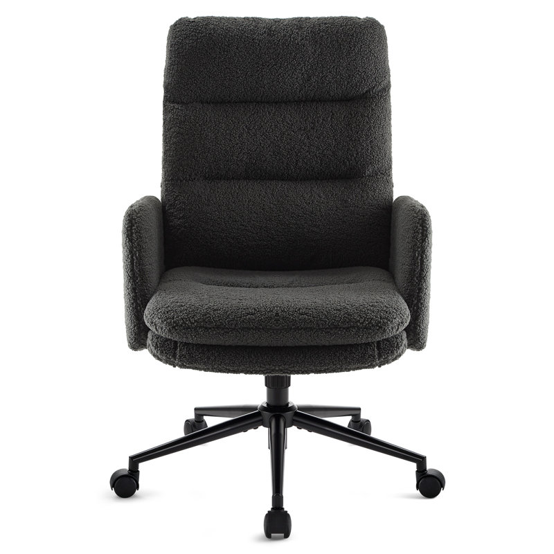 Traiko 28.35'' Wide Swivel Armchair, Gray Teddy
