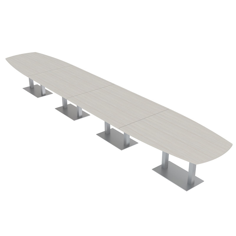 Table de conférence Arc Boat, Argent argent, H 30 po x l 264 po x P 48 po, Sel Lakeland