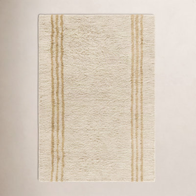 Hand-Tufted Striped Shag Rug