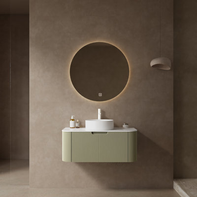 Modern Wall-Mounted Bathroom Vanity with Sink