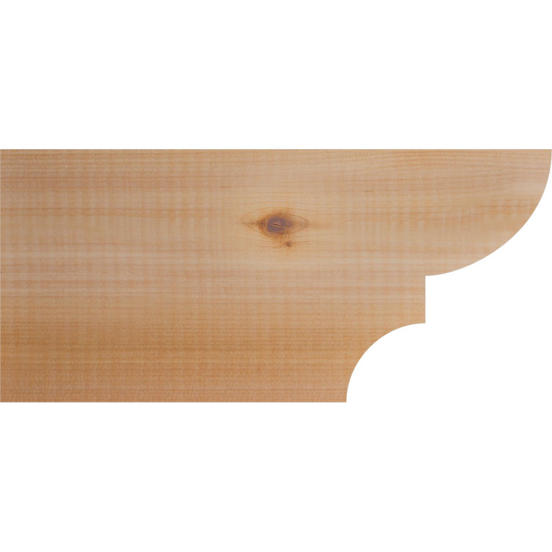 Queue de chevron lisse Ridgewood, Cèdre rouge, H 6 po x l 3 1/2 po x L 12 po