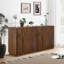 Buffet 31,5 "avec portes arquées classiques en bois massif pour couloir, salon ou vestibule, noyer 31,5"-1058704851