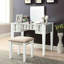 Meuble-lavabo transitionnel blanc 1pc avec tabouret, bois massif avec 3 tiroirs de rangement et miroir central de 5 mm pour la chambre à coucher
