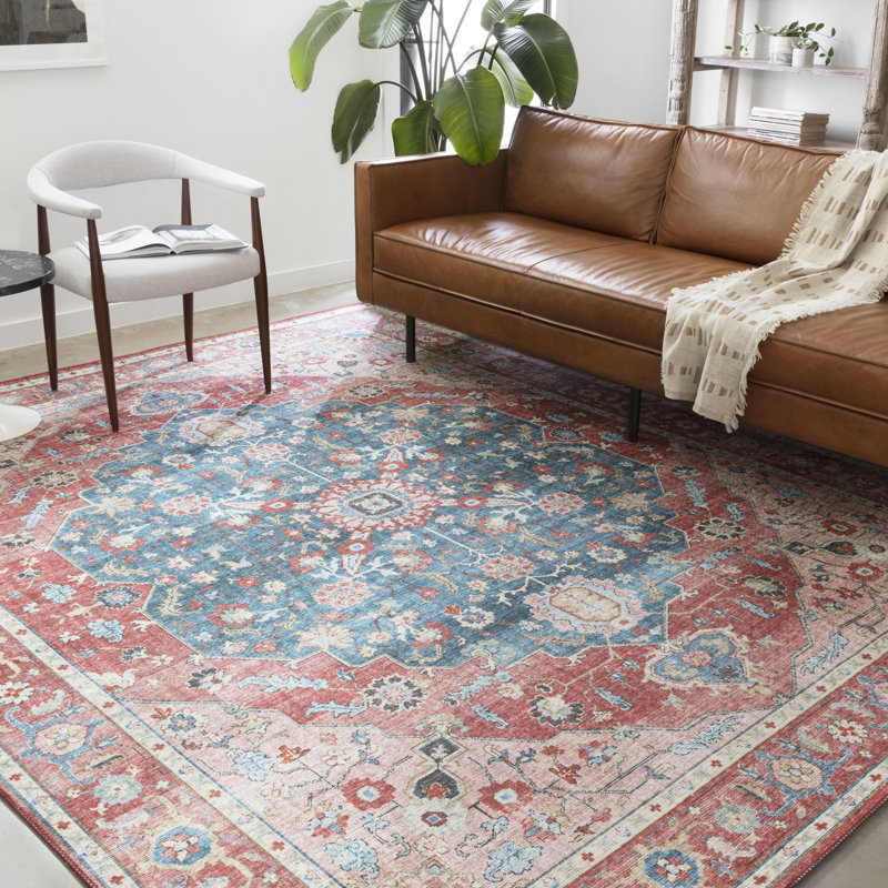 Tapis oriental brique / océan Gelo, Rectangle 9 pi x 12 pi