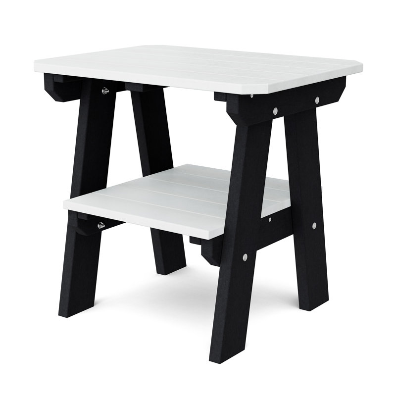 Heritage Two-Tier End Table, White/Black