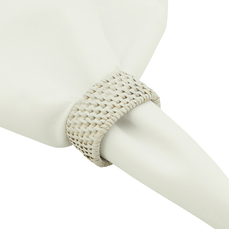 Napkin Ring Set, White
