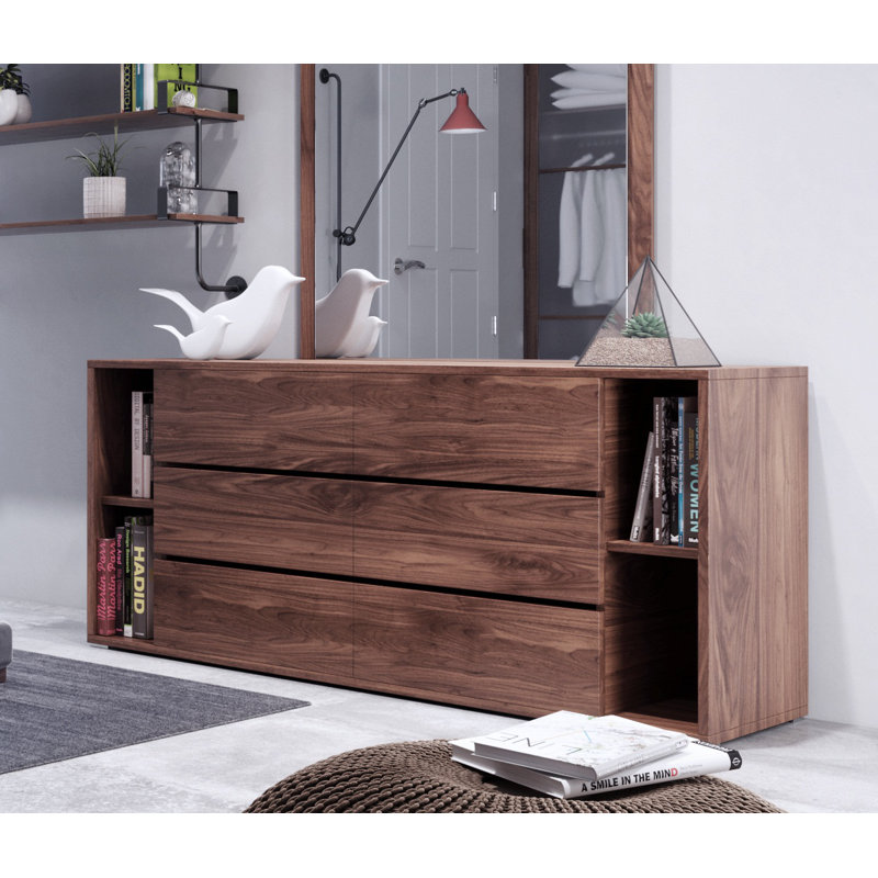 68 " W 6 - Drawer Dresser, Walnut