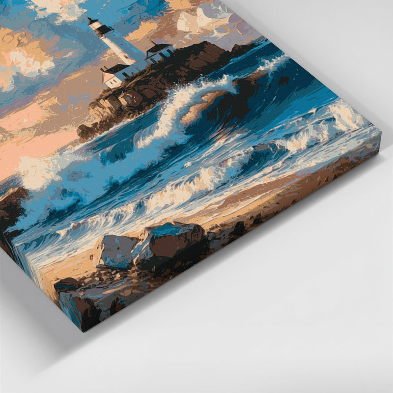 «Coastal Coastal Living Plus», art mural sur toile bleue, H 12 po x l 12 po