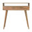 Curved Oak-Ish Console Table, Nordic Legs, 2-Drawers, Open Slot, Brown-1704167600