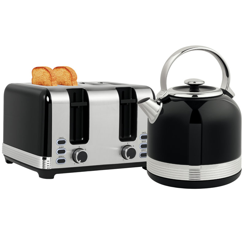 Kettle and Toaster Set, Black