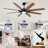 Large Ceiling Fan with Light: Modern 8-Blade Outdoor Ceiling Fan with Remote Control - Dimmable Black Large Fan Light for Indoor Use, Reversible, 6-Speed Quiet DC Motor-1027165530