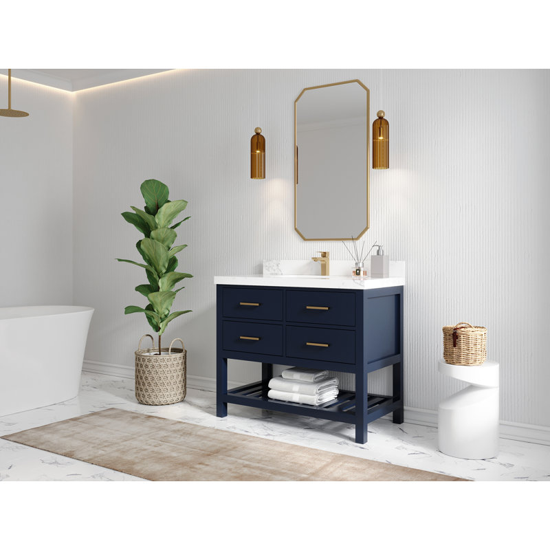 Ensemble de meuble-lavabo simple l 42 po Parker, Marbre de Carrare