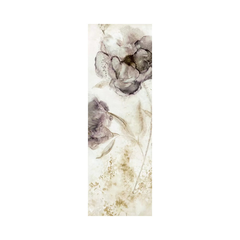 Dawn Peony 1 Piece Wrapped Canvas Panoramic Wall Art, 182.88 cm H x 60.96 cm W