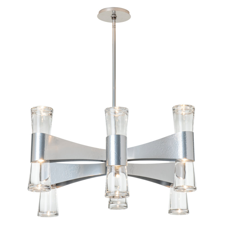 Bellis 6-Arm 12-Light Round Chandelier, Sterling