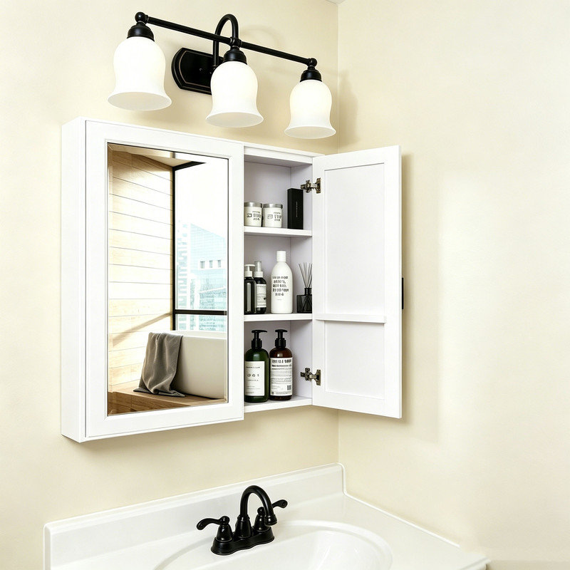W H Medicine Cabinet Mirror