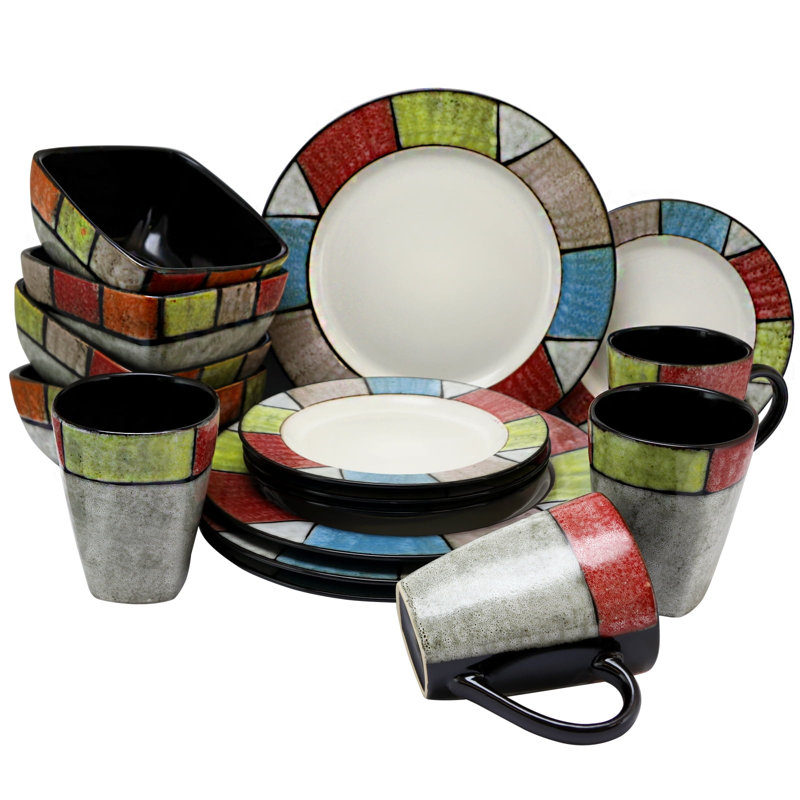 Athaliah Stoneware Dinnerware Set 16 Piece - Service for 4