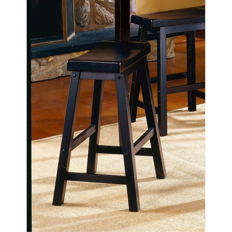 18 tabourets de 18 po, en bois massif, finition noire, atmosphère décontractée, capacité de poids de 250 lb,, Black