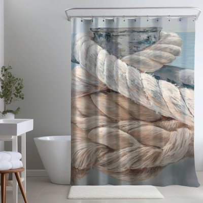 Shower Curtain CO86 – Polyester Shower Curtain, Dye Sublimation Print, 71" W × 74" L