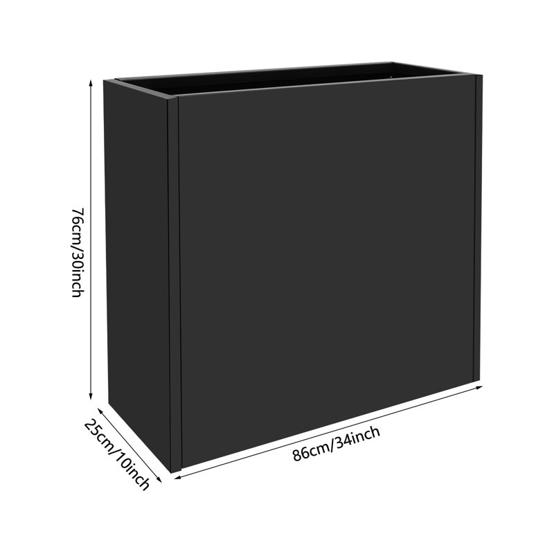 Indoor/Outdoor Planter Box With Divider And Water Bag, Black