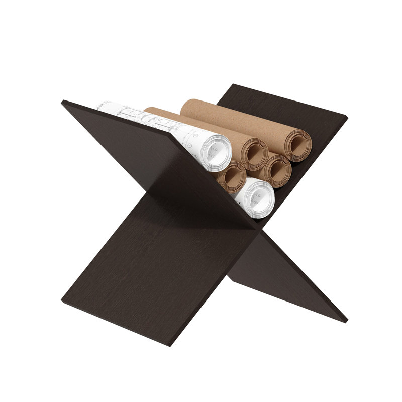 Rangement cubique à tablettes en X Furinno, Chêne foncé