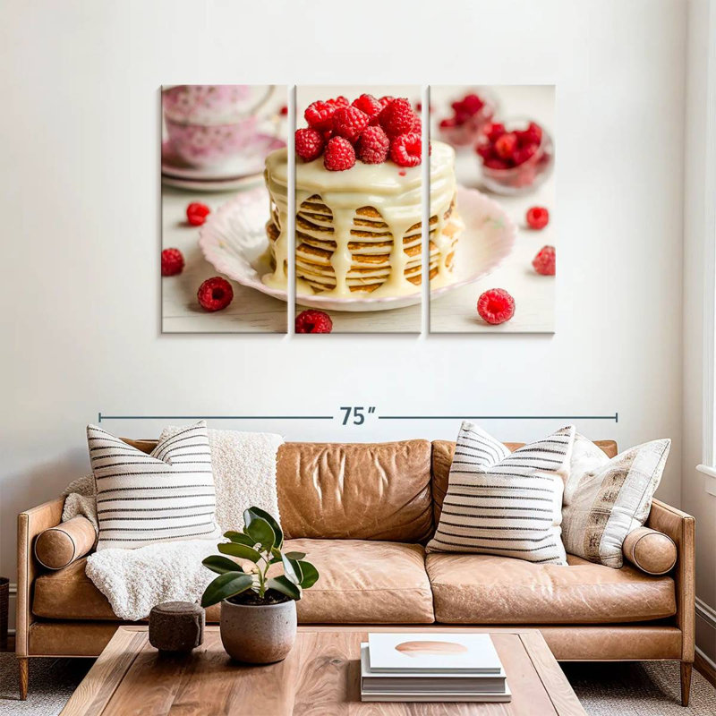Yarlin Creamy Raspberry Pancakes, 36" H x 57" W