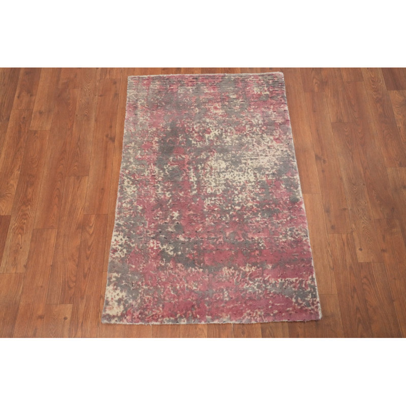 Tapis moderne moderne à motif d'aspect vieilli 2 x 3
