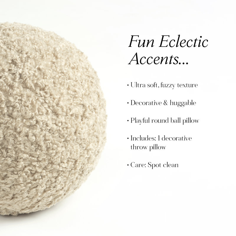 Neo Boucle Sphere Ball Pillow 1Pc, Beige