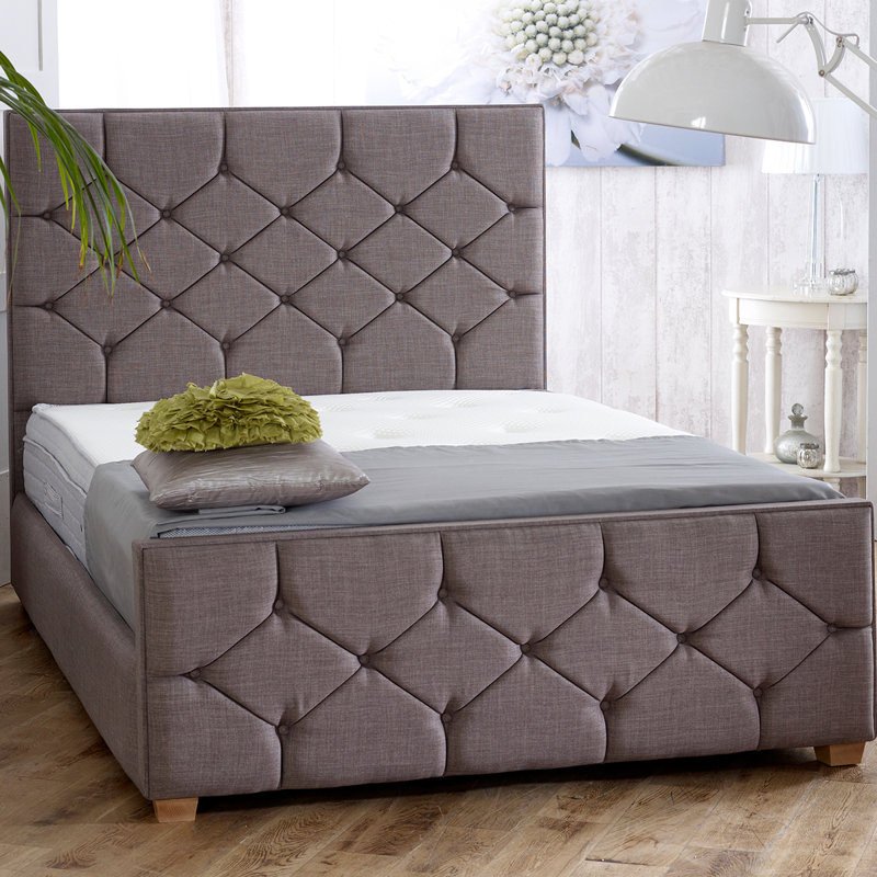 Spurrier Upholstered Bed, Black, Small Double (4')
