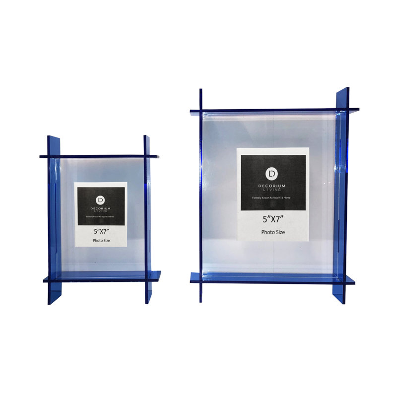 Cadre flottant en plastique néon, Blue, 8 po x 10 po