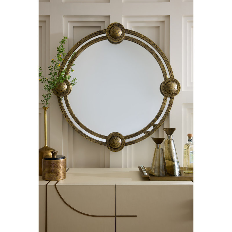 Lisbon Round Brass Mirror