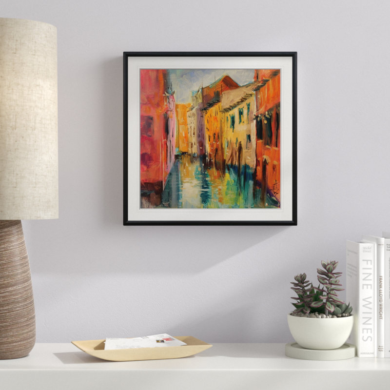 Venise III - reproduction d'art, H 16 po x l 16 po x P 2 po, Cadre noir