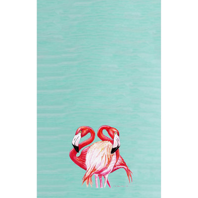Essuie-mains en coton deux flamant roses
