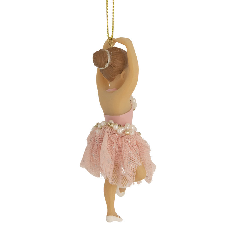 Ornement de Noël 4,25 "avec jolie ballerine rose