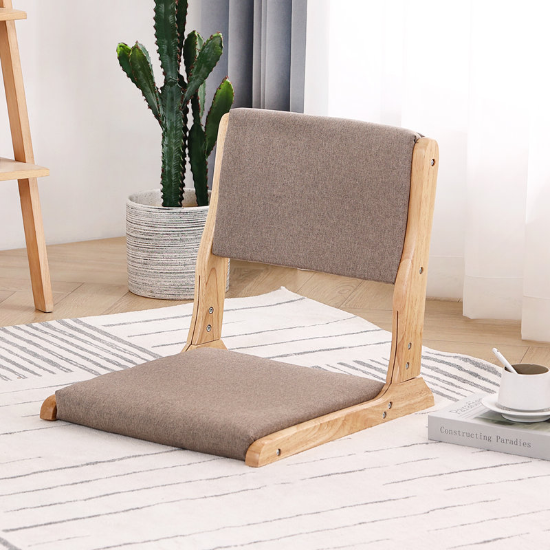 Chaise de sol pliable Tatami, Taupe / Naturel, 1