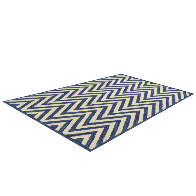 Ziggy Chevron Wool Hand Woven Area Rug, Rectangle 153 x 244cm