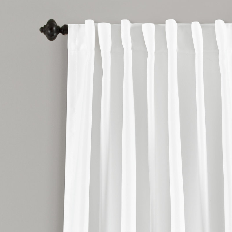 Zuri Floral Gray and White Polyester Room Darkening Curtain Pair