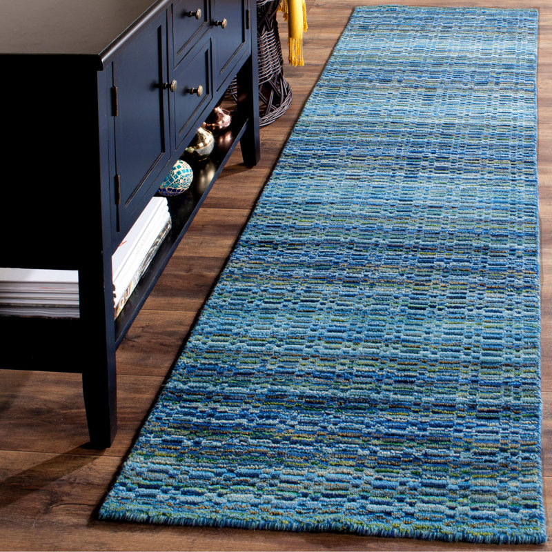Hossain Hand Loomed Wool Abstract Rug, Runner 2'3" x 8'