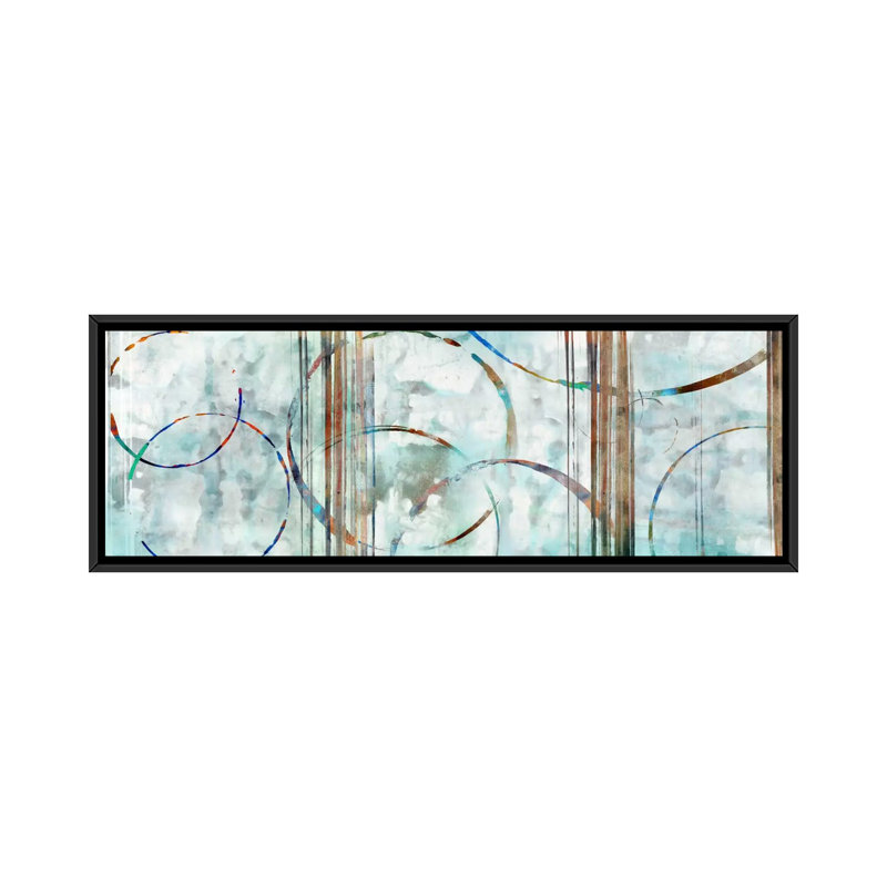 «Seafoam Panoramic» par Edward Selkirk - impression d'art graphique, H 12 po x l 36 po x P 1,5 po, Toile avec cadre noir