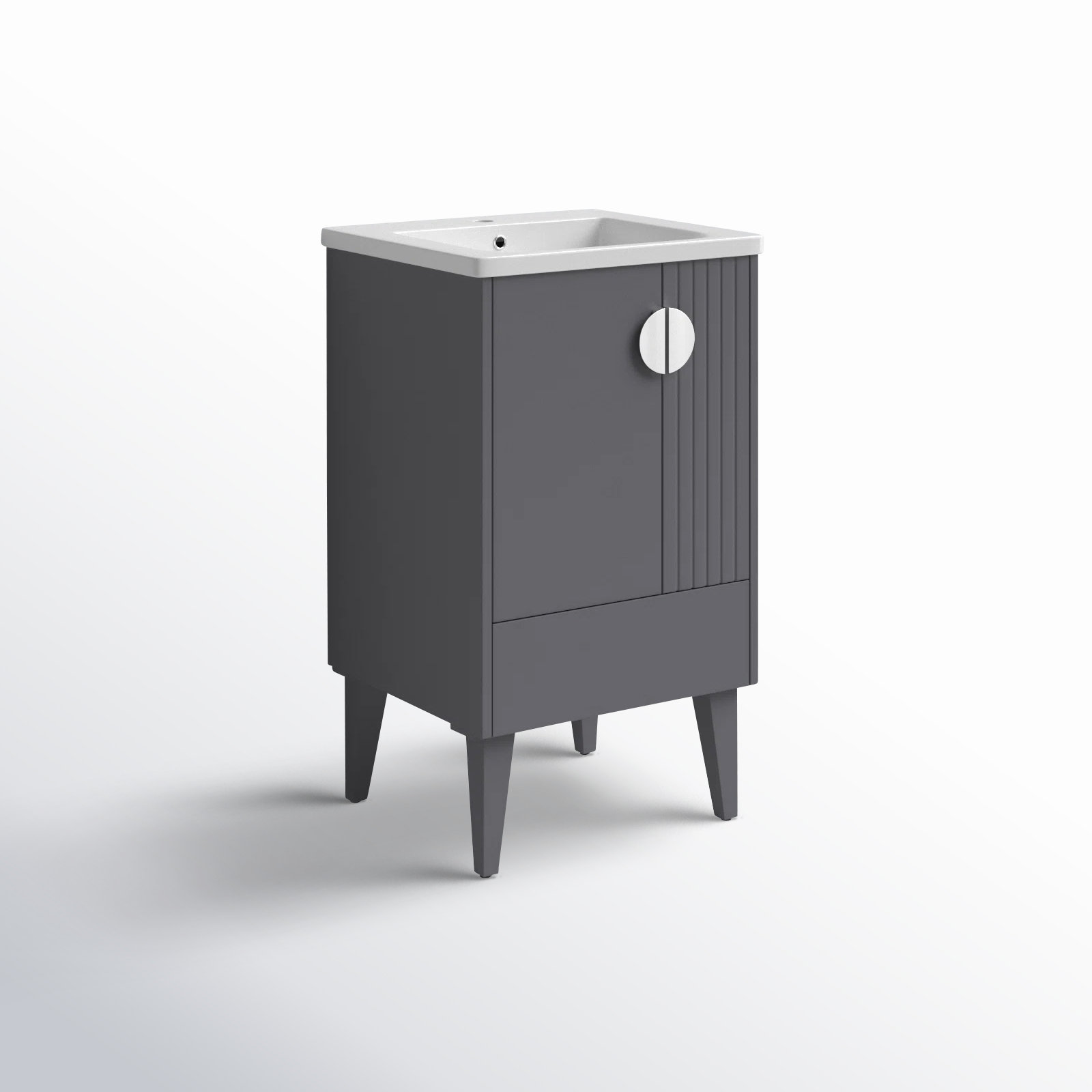 Saimah 20'' Single Bathroom Vanity, Polished Chrome, Rock Gray