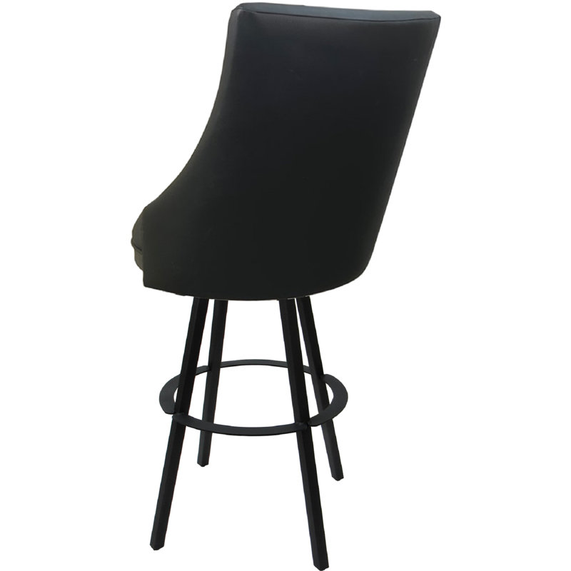 Vinyle Karnveer, Counter Stool (26" Seat Height), Gray, Gray