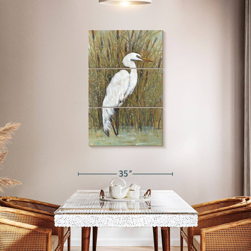 Brampt White Egret I, 38" H x 24" W
