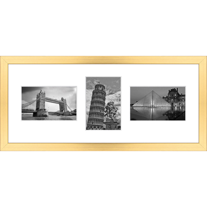 Lizzeth Wood Picture Frame with Mat, Gold