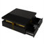 Coffee Table for Living Room, Classic Black MDF, 43.3-Inch Square Top with 4 Drawers