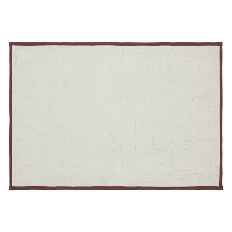 Connell Burgundy and Tan Cotton Bath Mat, 20" x 30"