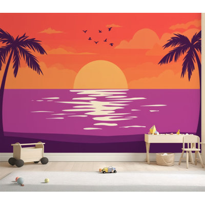 Papier peint adhésif auto-adhésif amovible Sunset, 69 po x l 96 po