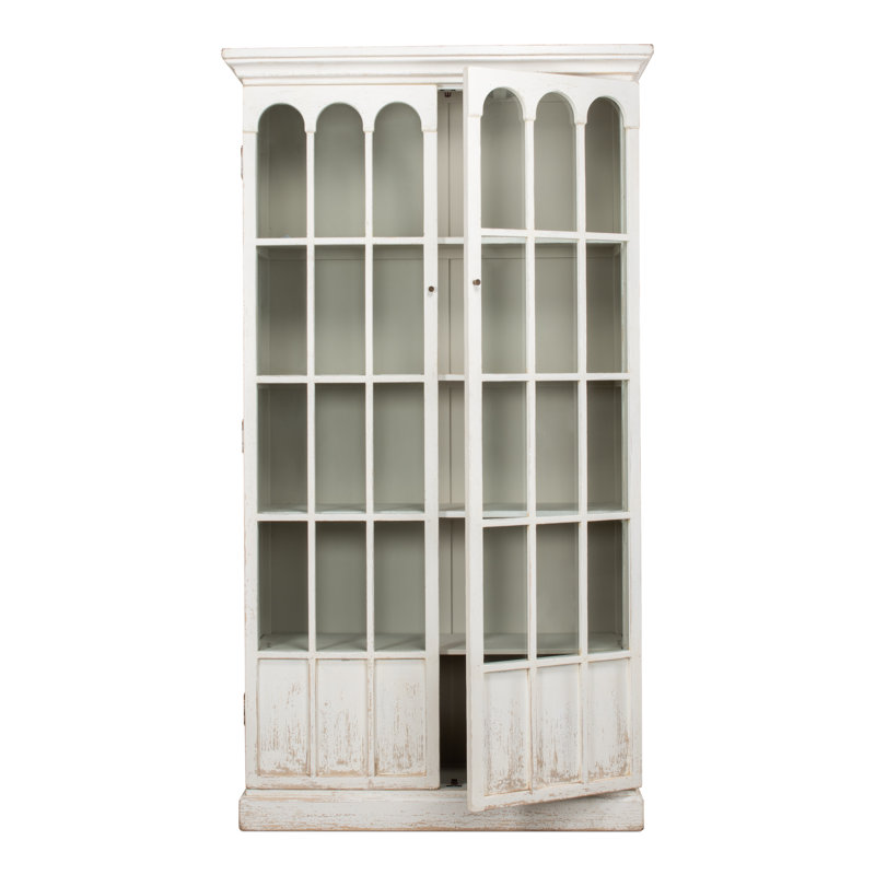 Glass China Cabinet, White