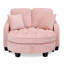 Canapé à deux places, canapé-lit double, avec accoudoirs et dossiers irréguliers, repose-pieds avec espace de rangement, livré avec deux petits coussins décoratifs, convenant au salon et à la chambre à coucher - Rose