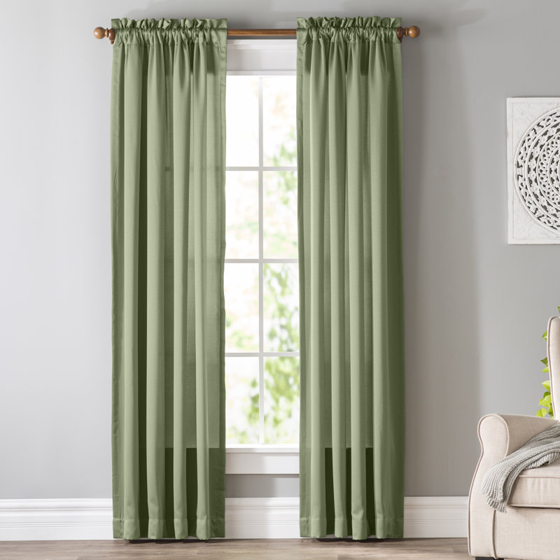 Thermal Room Darkening Curtain Panel, Sage Green, 1, 54" W x 63" L