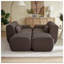 Canapé d'angle convertible 6 places en velours côtelé marron avec pouf, en forme de U, pour salon.-1953814945-1953814959